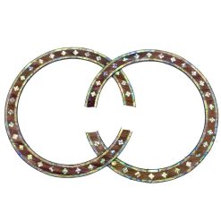Rosace Décorative Guitare Acoustique - Incrustation Mosaïque Nacrée (Ø 110 mm)