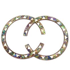 Rosace Décorative Guitare Acoustique - Incrustation Triangle Abalone (Ø 110 mm)