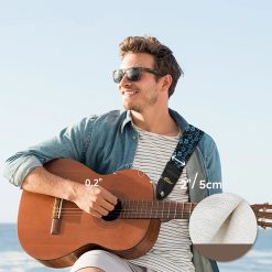 Sangle Guitare Classique Fleurs - Bleues Vintage