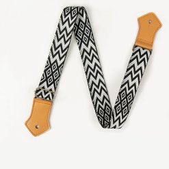 Sangle Ukulélé Zigzag Noir Graphique