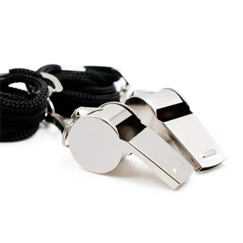 Sifflet Métallique avec Cordon - Lot de Couleur Noir