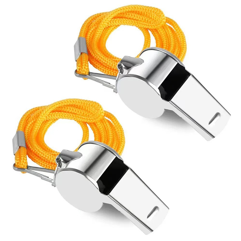 Sifflet Métallique avec Cordon - Lot de Couleur Orange