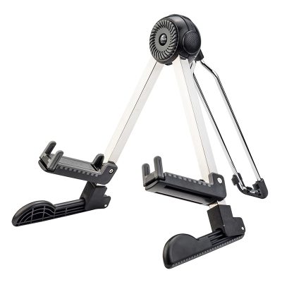 Support Guitare Aluminium Pliable Compact & Réglable Multi-Instruments Couleur Noir
