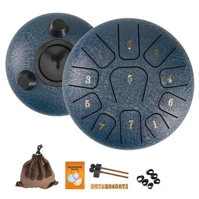 Tongue Drum 8 Notes Tambour Mélodique Acier ZenTone Pro Couleur Bleu marine