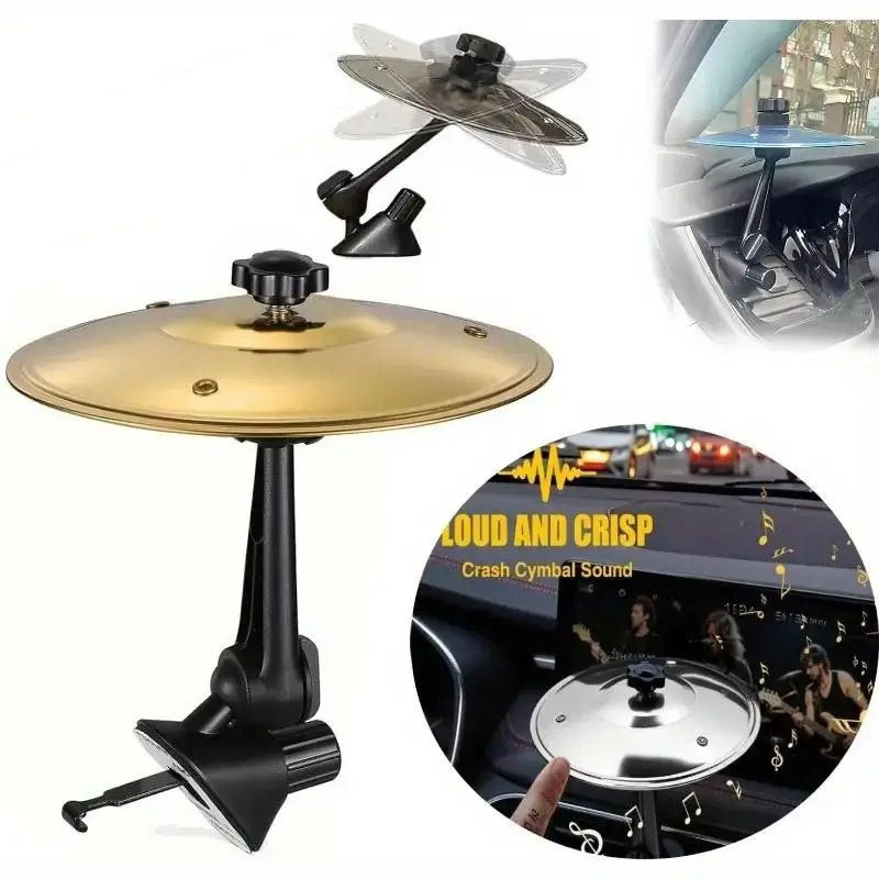 🎶 Mini Cymbale de Voiture Le Gadget Musical qui Réveille Ton Tableau de Bord Couleur Or