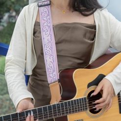 Magnifique Sangle Guitare Classique Paisley Rose Vintage