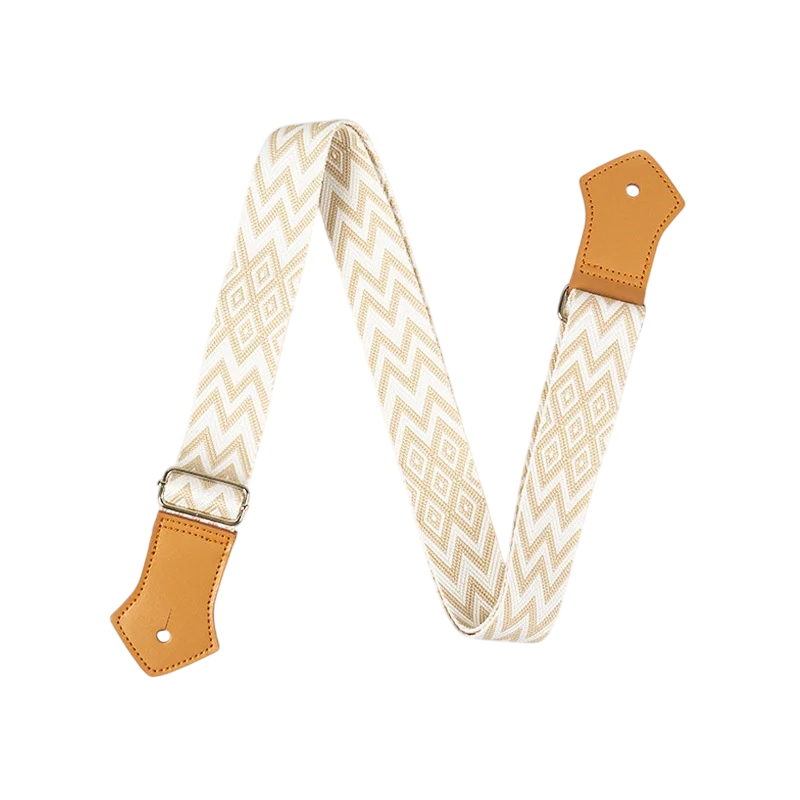 Sangle Ukulélé Zigzag Sable Doré