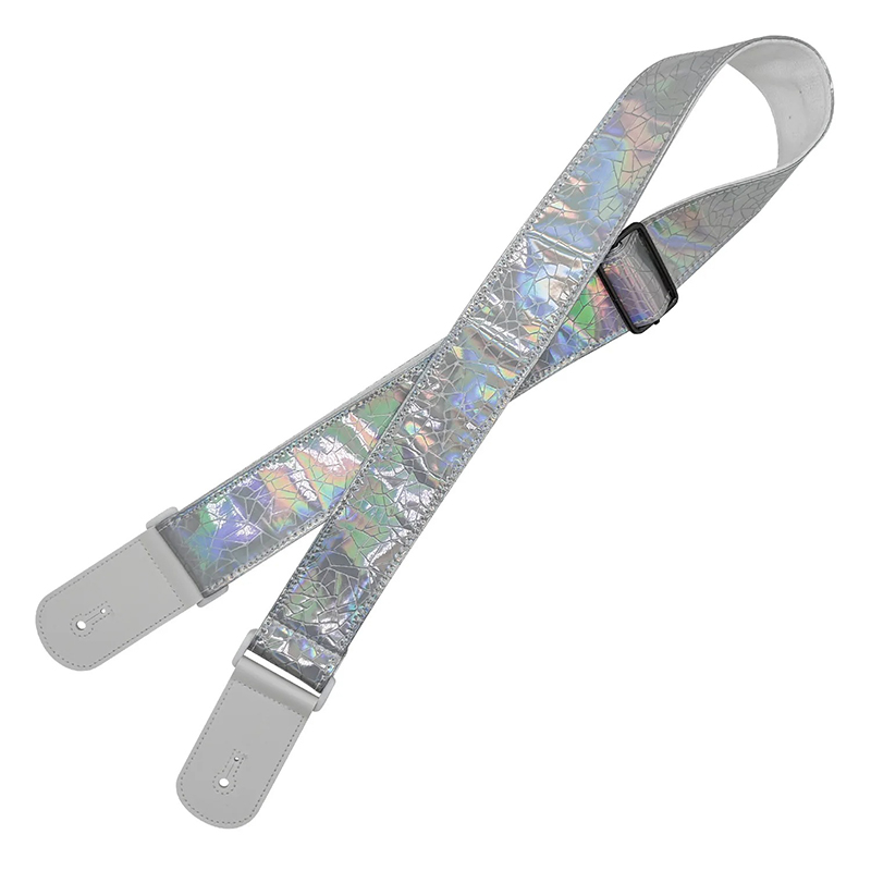 Avant Sangle Guitare Électrique à Effet Holographique Argent Prisma Nova