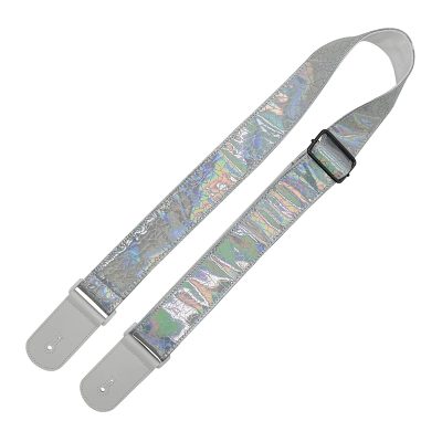 Sangle Guitare Électrique à Effet Holographique Argent Prisma Nova