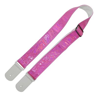 Sangle Guitare Électrique à Effet Holographique Rose Fuchsia Prisma Pulse