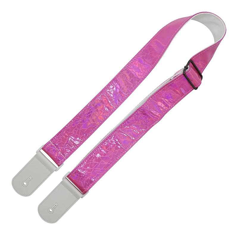 Sangle Guitare Électrique à Effet Holographique Rose Fuchsia Prisma Pulse