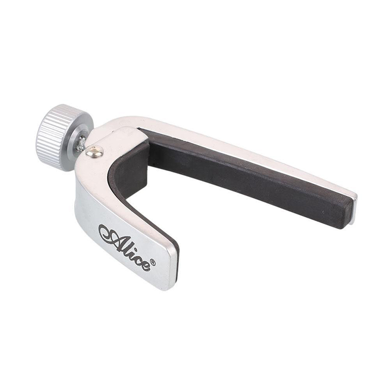 Capotraste pour guitare accoustique ou électrique ou Ukulélé - Avec pince de réglage - couleur argent