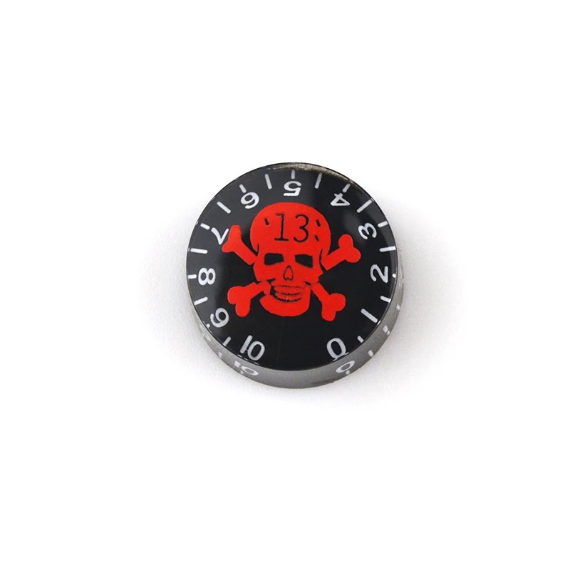 Détails Boutons de Volume Guitare Skull 13 Rouge & Noir - Lot de 4 pièces