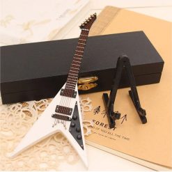 Guitare Miniature Électrique Blanche de Collection Modèle V - 18 cm !