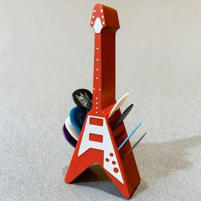 Porte-Plectres Guitare Électrique “Pick V-Stand” Couleur Rouge