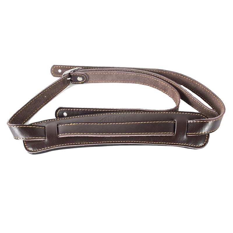 Sangle de guitare acoustique en cuir marron