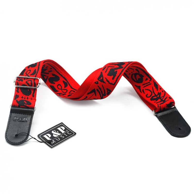 Sangle de guitare en coton pur motifs