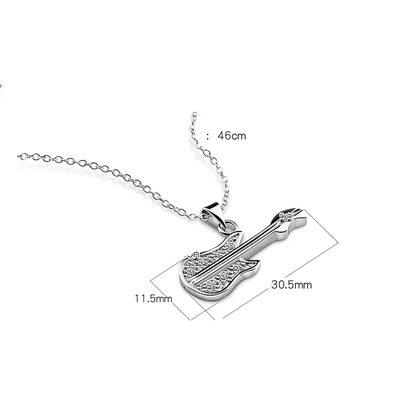 détails Petit pendentif guitare tout fin 7 tailles de chaînes