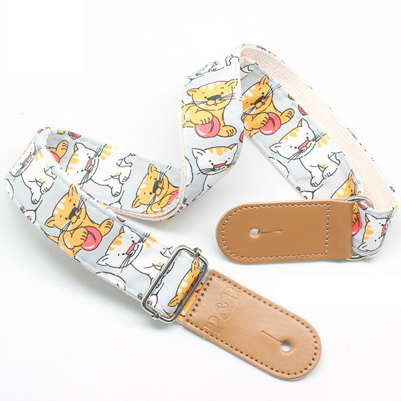 sangle de guitare enfant avec motifs chats