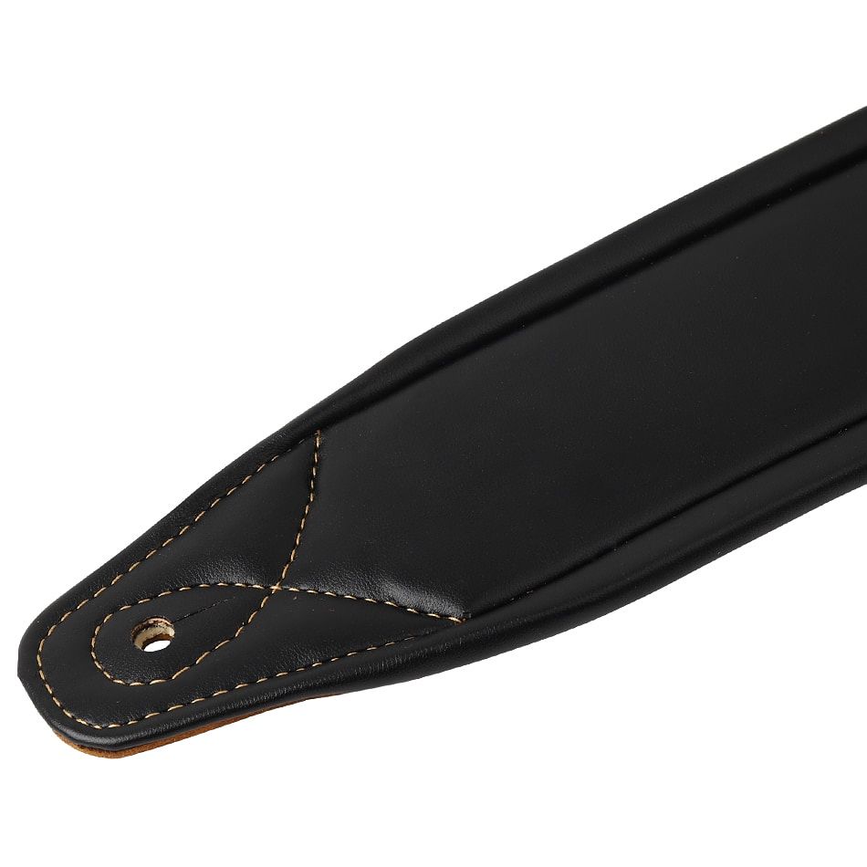 Sangle de guitare en cuir de vachette rembourrée réglable
