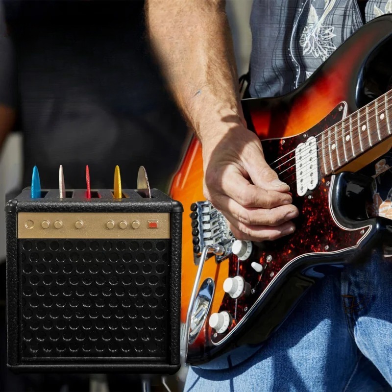 Boîte à Plectres Guitare Rangement Design Ampli avec Tiroir - Amp Drawer