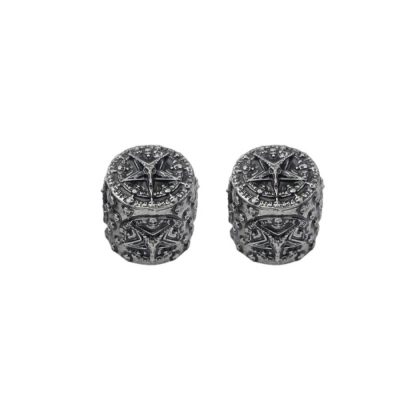 Boutons de Volume Guitare Pentagramme Métallique Antique - couleur argent