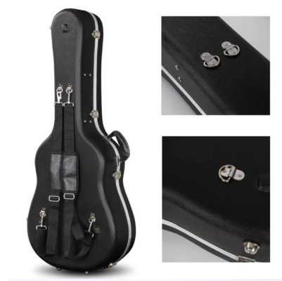Détails Étui Guitare Acoustique Rigide 40-41 Pouces, Hardshell Case ABS avec Sangles Sac à Dos