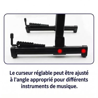 Détails utilisation Stand Guitare Universel Pliable, Support A-Frame pour Guitare Acoustique, Électrique, Basse, Ukulélé, Violon