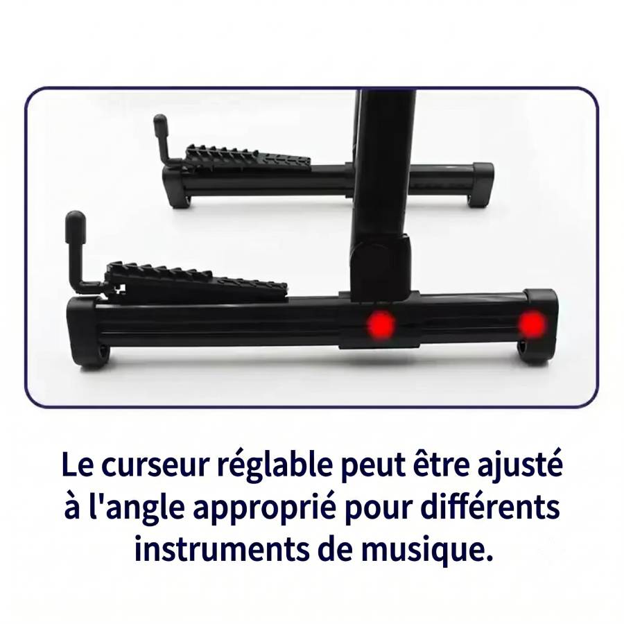 Détails utilisation Stand Guitare Universel Pliable, Support A-Frame pour Guitare Acoustique, Électrique, Basse, Ukulélé, Violon