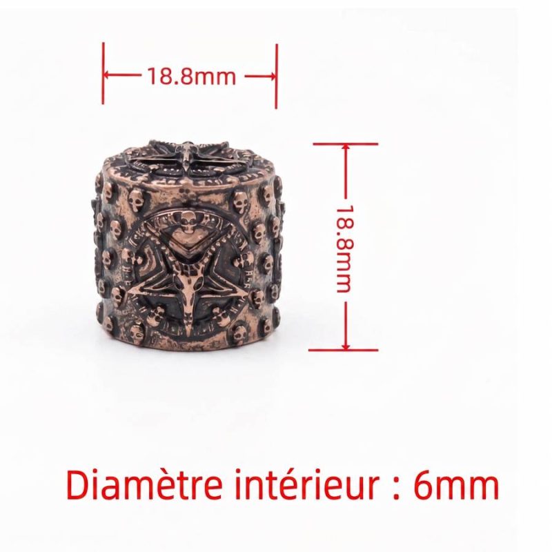 Dimensions Boutons de Volume Guitare Pentagramme Métallique Antique