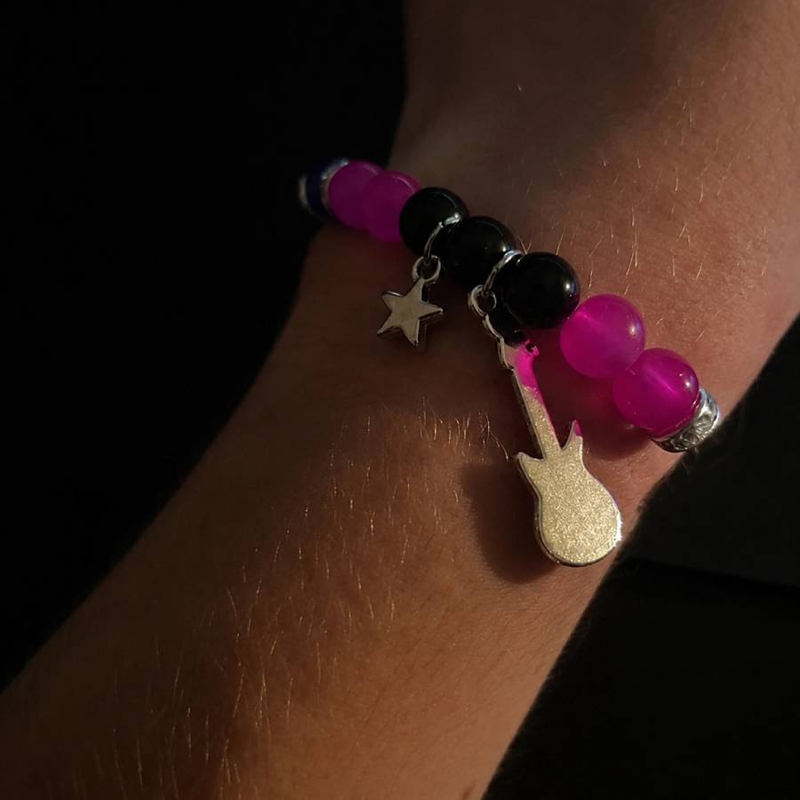 Magnifique Bracelet Guitare Electric Magenta Neon Riff