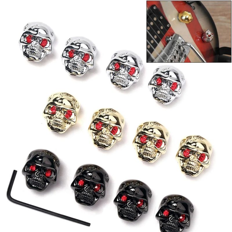 Magnifiques Boutons de Volume Guitare Têtes de Mort “Red Eyes”