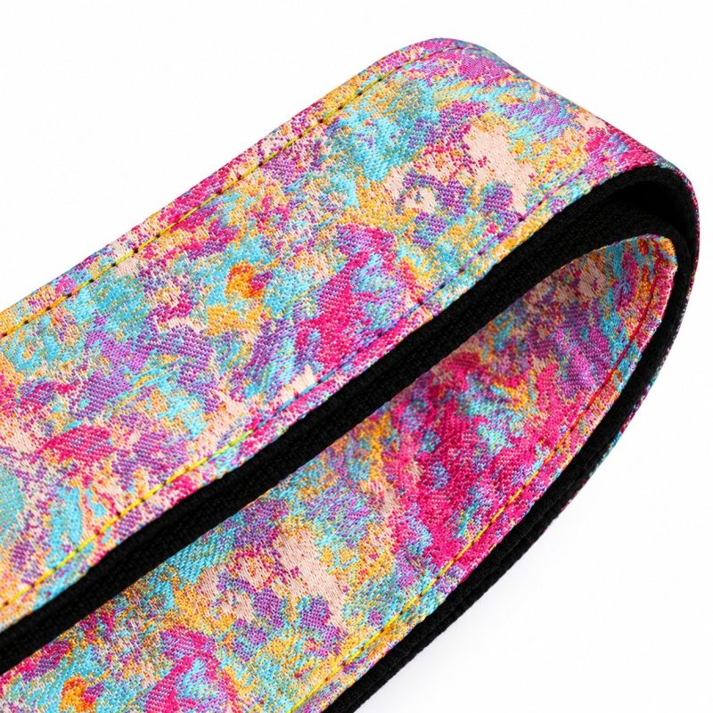 Doublure noire et coutures de la sangle guitare jacquard Palette d'Artiste